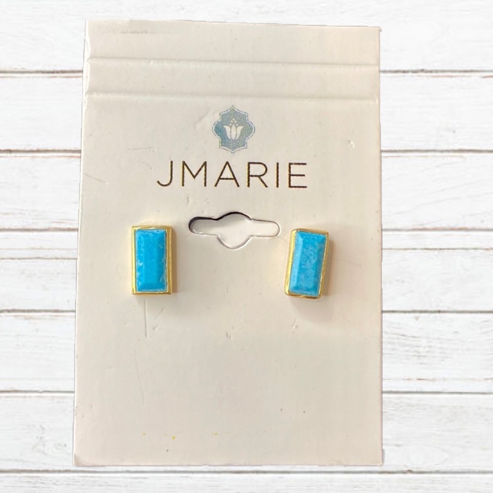 JMARIE Turquoise square post earrings
